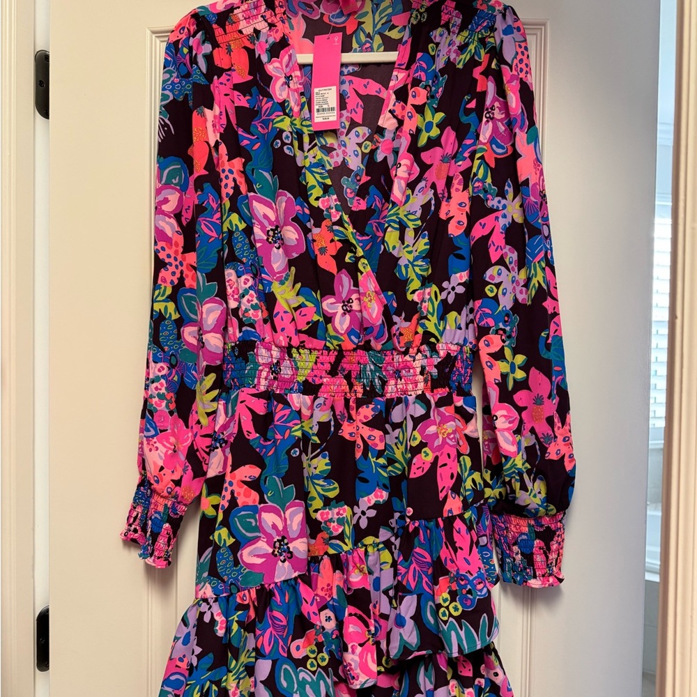 Lilly Pulitzer Vibrant Floral Dress - Pink, Blue, Purple
